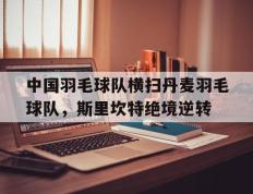 开云体育-中国羽毛球队横扫丹麦羽毛球队，斯里坎特绝境逆转的简单介绍